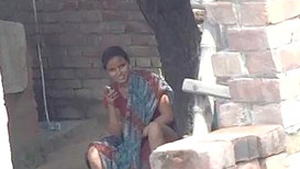 Village girl from India flaunts her intimate parts to a nearby resident