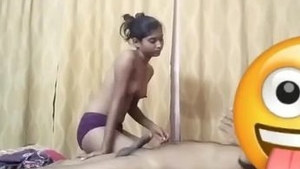 A charming South Asian woman performs oral sex and is vigorously penetrated