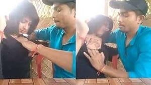 Indian couple indulges in breast play