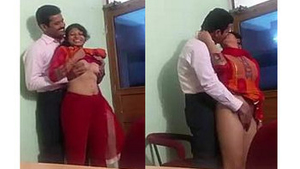 Desi Indian girl and her partner have steamy office sex in video