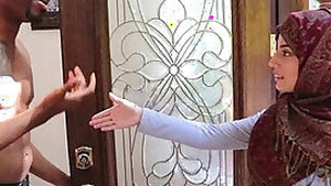 Innocent muslim girl takes cock