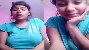 Bare-breasted Indian babe flaunts her nipples in video chat