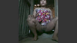 Rural woman reveals her bare skin