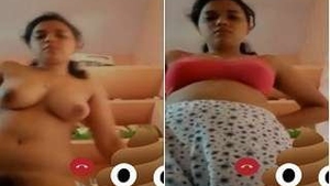 Indian girl with big tits and nice pussy gets naughty on video call