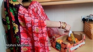 Desi auntie gets rough and wild with customers in hot sari