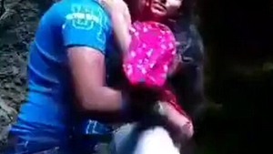 Young lovers' outdoor romance captured in explicit footage