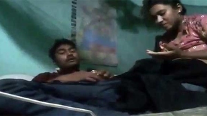 Busty Indian girlfriend gives her boyfriend a hardcore pounding on top