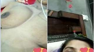 Wild Indian babe bares her breasts and pussy on video chat