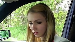 Stranded russian teen fucking in car pov