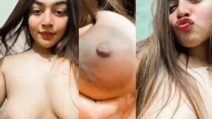 Watch a stunning Bangladeshi girl flaunt her massive breasts