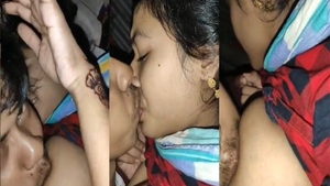 Bangla maid gets her boobs worshipped by her employer's son