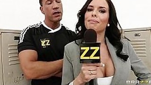 Busty sports journalist Veronica Avluv gang banged in locker room