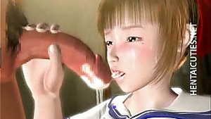 Sexy 3D hentai slut swallow sperm