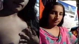 Bangla babe flaunts her breasts in explicit video