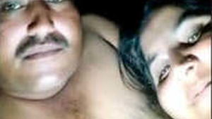 Rustic mature couple gets frisky at night