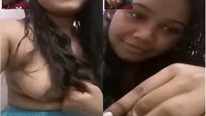 Bangla girl with big boobs gets naughty on video