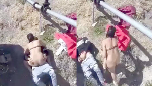 Desi couple gets caught in the act of outdoor sex