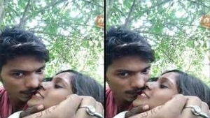 Desi couple's street romance with a girl flaunting her breasts