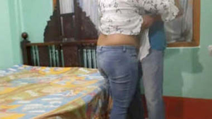 Cheating wife gives blowjob to her husband's friend while he's at work