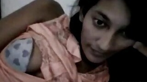 Aparana Indian First Year Collegegirl tiny Boobs Webcam Strip