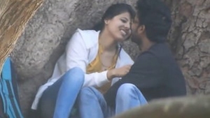 Naughty couple gets wild in the park