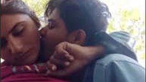 Amateur couple from Indian village has outdoor sex in public place