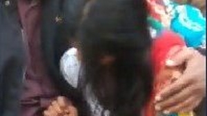 Outdoor BJ with Desi girl in village setting