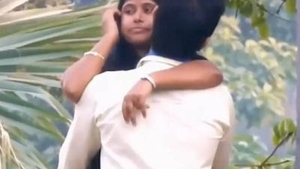 Couple sharing a loving moment in the park