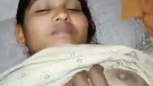 A girl pleasuring herself with her boyfriend by fucking and sucking her tight white pussy