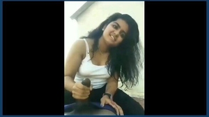 Beautiful girl gives a handjob and sucks in this video