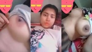 Desi girl flaunts her big boobs on camera for her lover