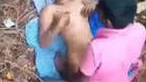 Rural Indian couple engages in outdoor sex