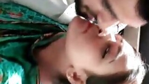 Paki couple enjoying lengthy foreplay in a car