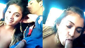 hot NRI babe sucking BF on lunch break in car