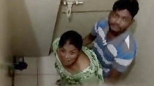 Toilet fuck scene with a really pervy Desi couple