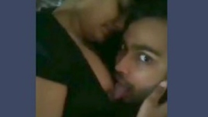 Indian wife's big breasts get sucked by husband
