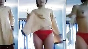 Man wants to be a pornographer so he films topless Desi indian girl in panties