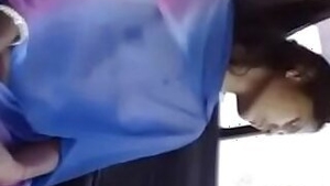 Pressing Boobs Of Desi Woman Inside Car