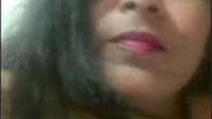 Attractive wife reveals herself to her partner during a video chat