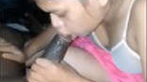 Passionate wife gives a blowjob