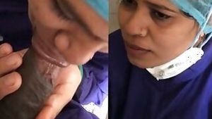 Desi nurse sucking dick of a patient
