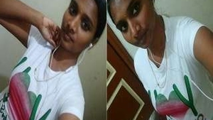 Tamil girl flaunts her cute boobs in a video call