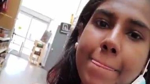 Tamil girl flaunts her curves in public mall