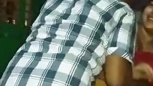 Mom smiles on camera while man tries to undress her to have wild sex