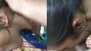 Indian wife giving hot blowjob