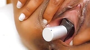 Incredible Body Latina! Inserting Perfum Bottle in Pussy!