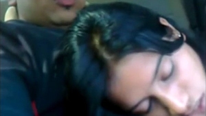 Indian girl performs oral sex in a car