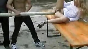 Incredible italian whore her cunt fucked with a big stick
