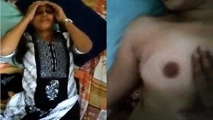 Telugu cutie gets her boobs pressed by her lover