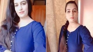 Busty babe strips naked for her lover on video call